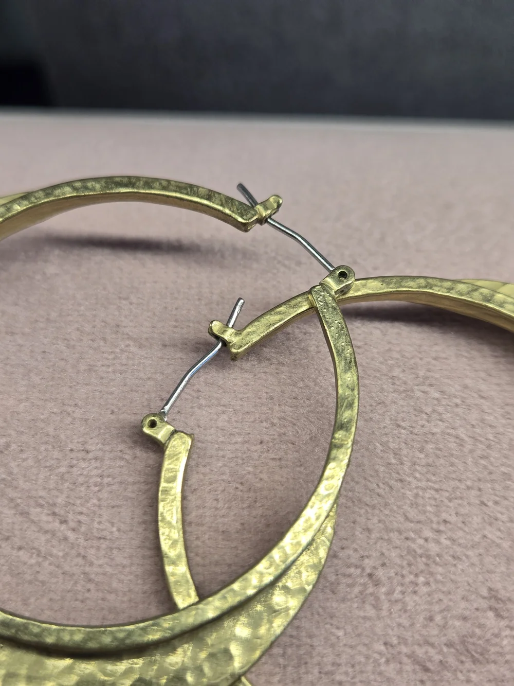 Gold Hammered Hoop Earrings